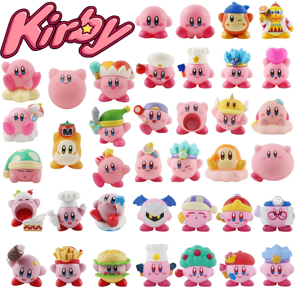 Star Kirby Action Figures Toys with Kirby Cartoon Storage Bag PVC Cute Figure Action Toy Drawstring Pocket