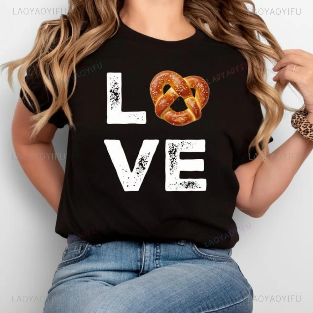 Foody Snacks - Camisetas gráficas LOVE Pretzel Cute Foodie