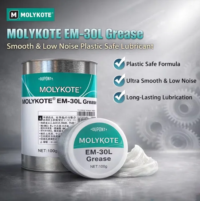 Grasa Sintética Original MOLYKOTE EM-30L EM-50L EM-60L, Grasa Blanca PAO para Engranajes de Plástico, Bajo Ruido, Antidesgaste