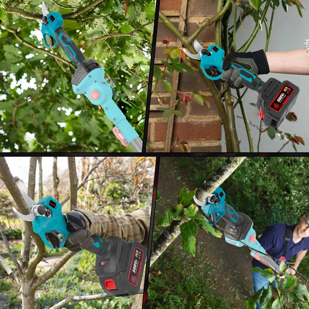 Brushless 30mm Electric Pruner Shear 3-pin Plug Electric Scissors Cordless Fruit Tree Bonsai Pruning Tool For Makita 18V Battery