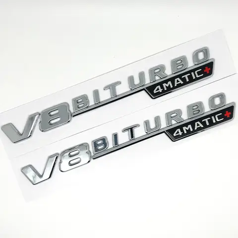 Car Fender Side Emblem V8 Biturbo 4matic Logo For Mercedes C63S W205 E63S W213 S63 W222 GLC63S X253 GLE63S W167 AMG Accessories 8 best sales wv logo - №4