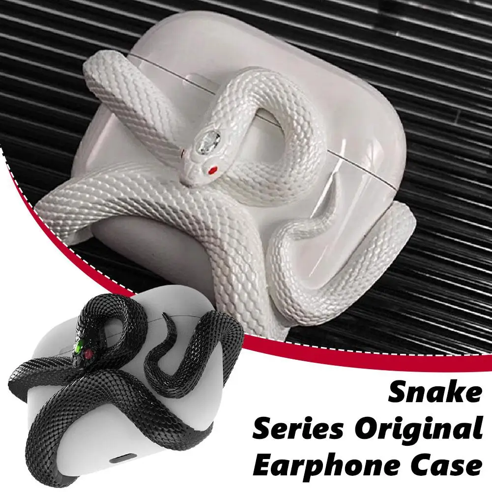 Snake-shaped Earphone Protective Case For AirPods Pro 4/2/3 Anti-drop And Scratch-resistant Hollow Design Resin Earphone Case images - 6