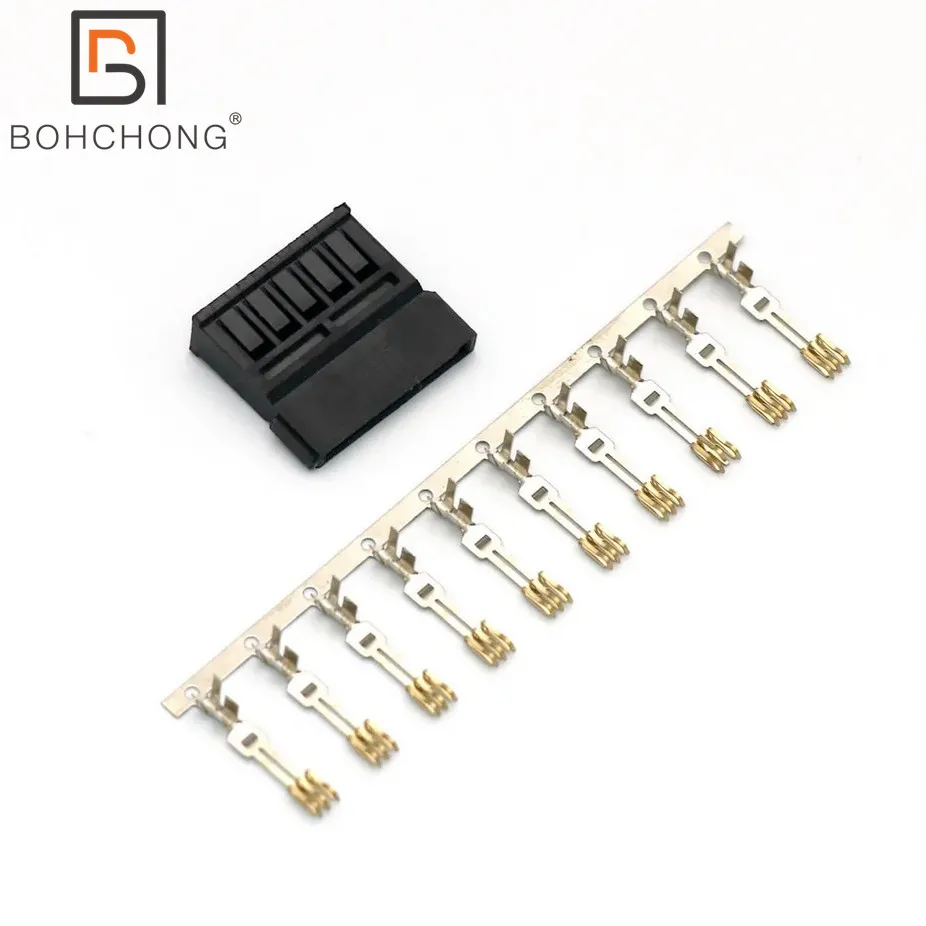 SATA Power Male Female Housing Connector With Terminal Pin 2pcs/lot Sata 15Pin Connectors For DIY Sata Power Cable