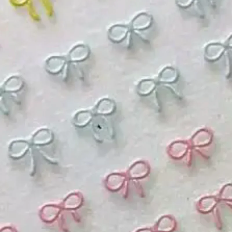 1 vel gemengde kleur boog nail art stickers reliëf schattige strik nagel charmes boog manicure decoratie