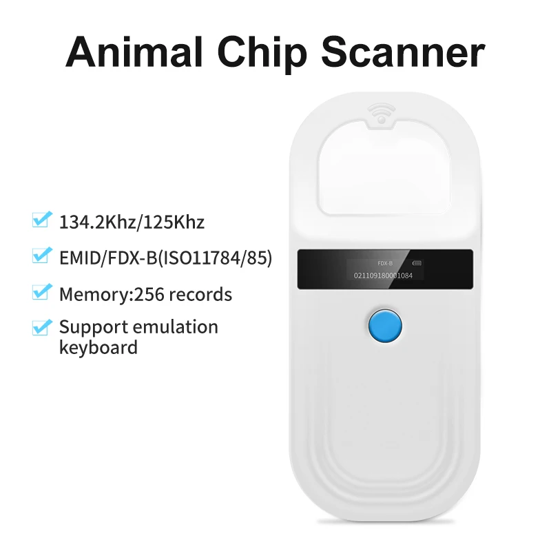 Imagem -02 - Handheld Animal Scanner com Bluetooth Pet id Reader Pet Chip Detector Rfid Spp Modo Hid 134.2khz 125khz