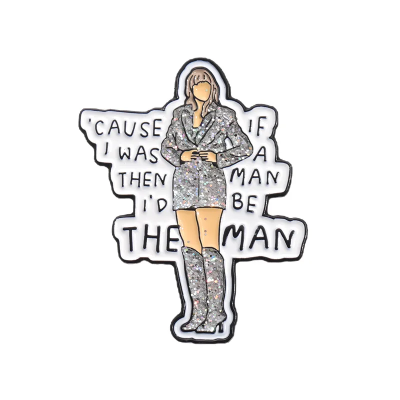 Cartoon anime characters Enamel Pins Fun English Short Sentences Brooches Lapel Badges Gift for Kids & Friends