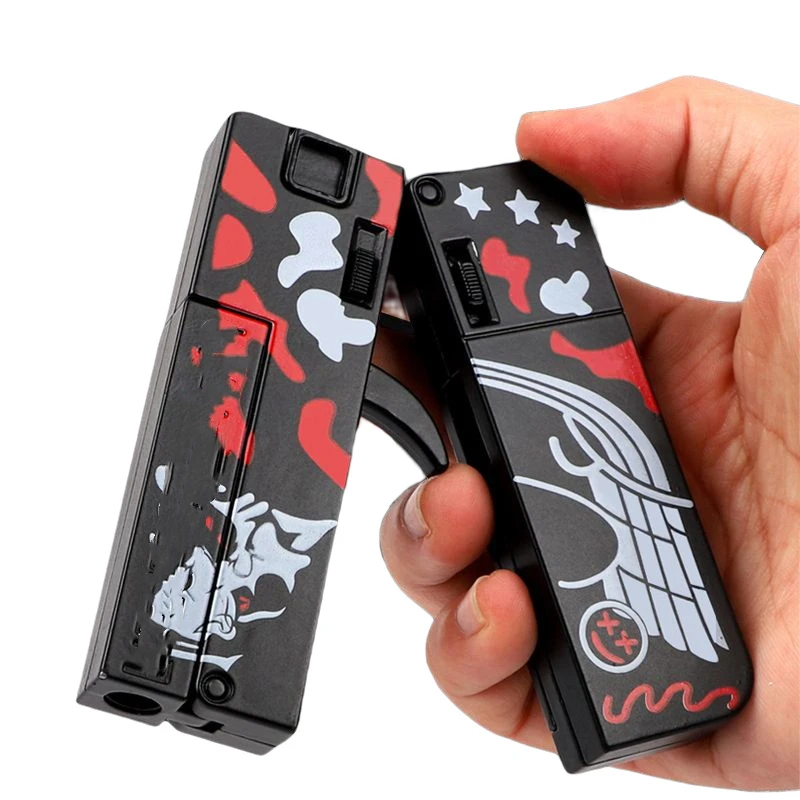 New Gun Toys Children\'s Alloy Foldable Soft Hand Gun Children Adult Shooting Outdoor Game Toys for Boys