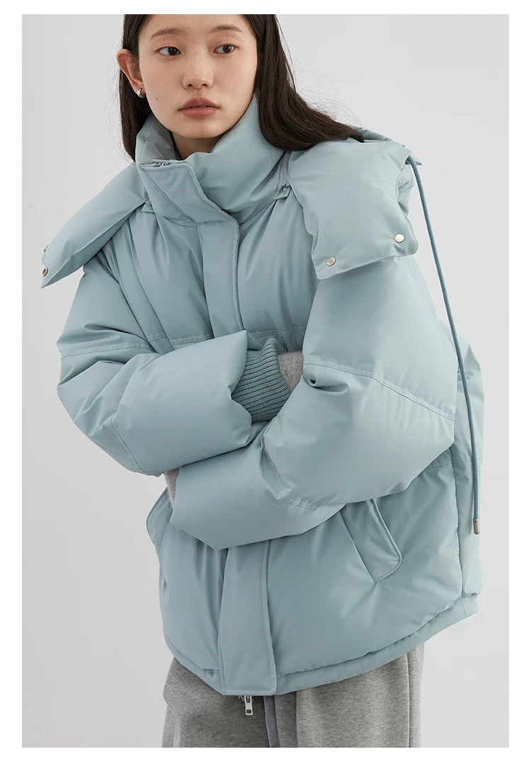 CHIC VEN Women Down Coat Solid Warm Down Jacket New 90 White Duck Down Windproof Hooded Female Overcoat Winter 2023