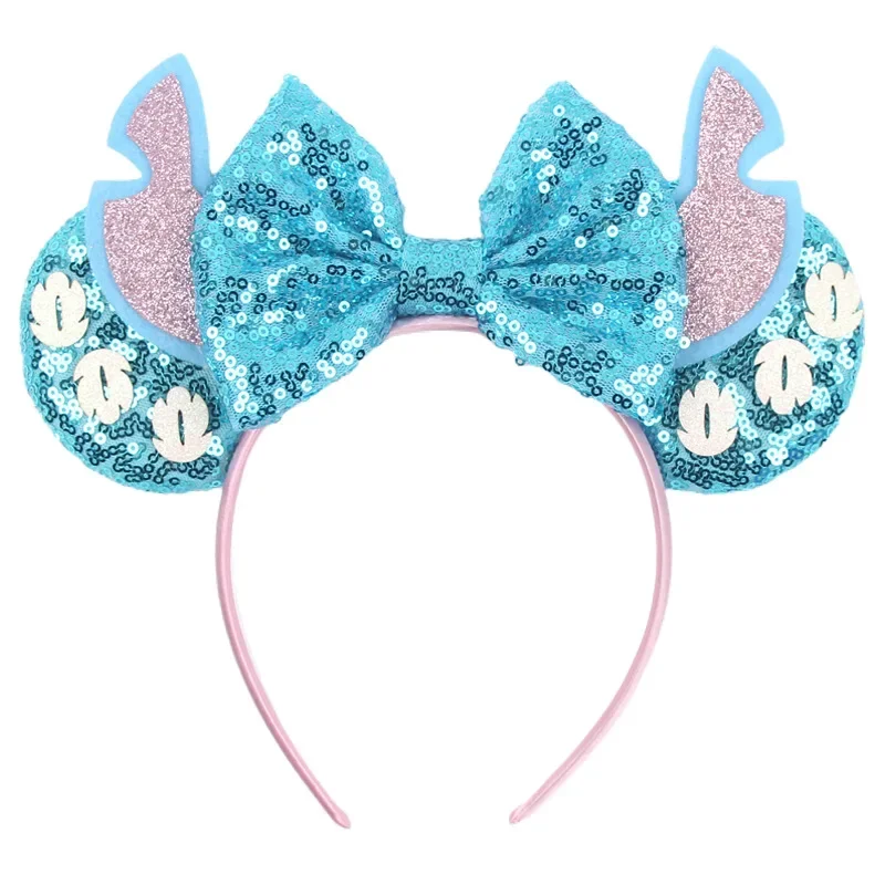 Classic Embroidery Sequin Mouse Ears Headband Girls Glitter Bow Party Hairband Women Festival Headwear DIY Kids Hair Accessories