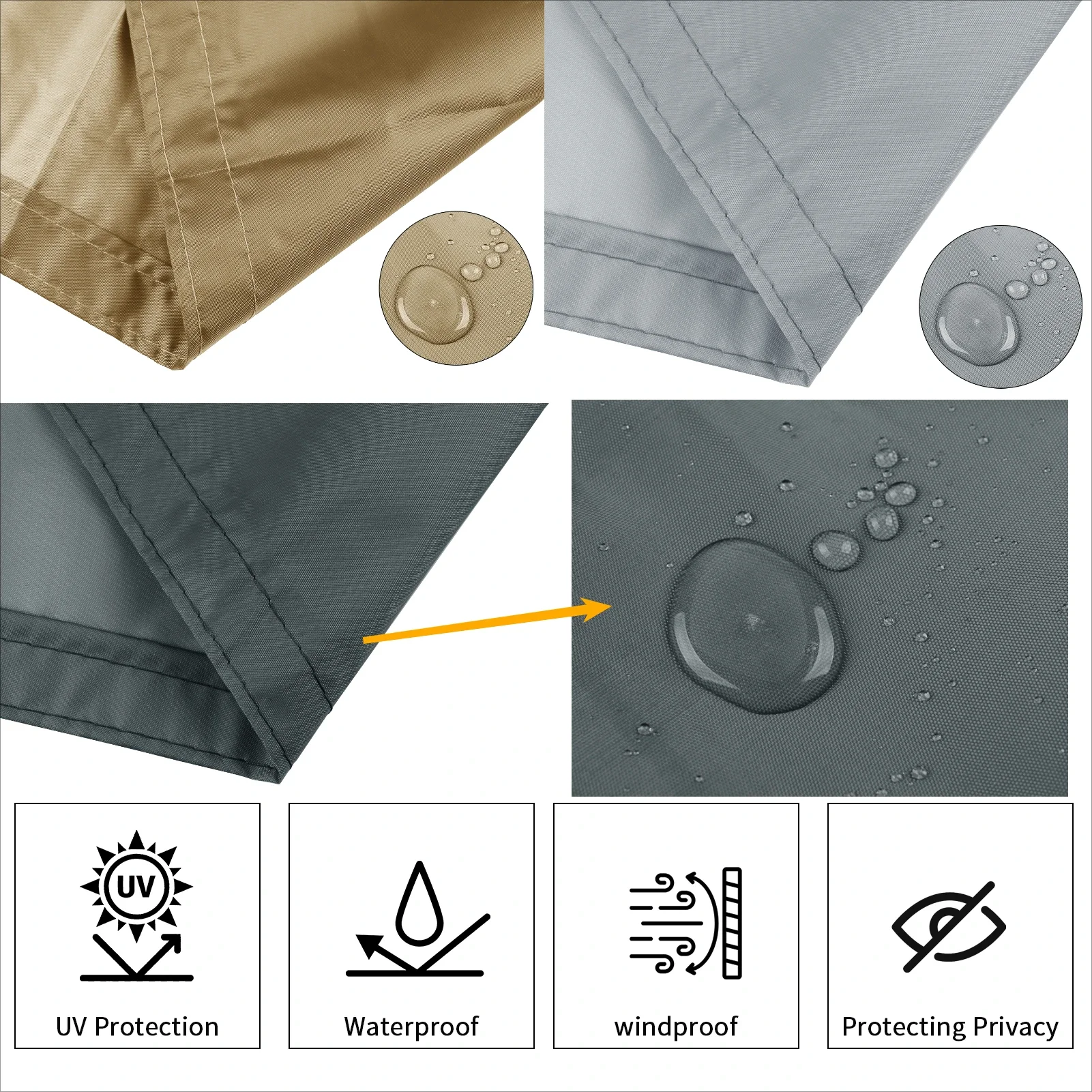 Balcony Privacy Screen Cover Fence Patio Waterproof Shade Cloth 95% UV Protection Shield Deck Shade Sail Garden Porch Pool Decor