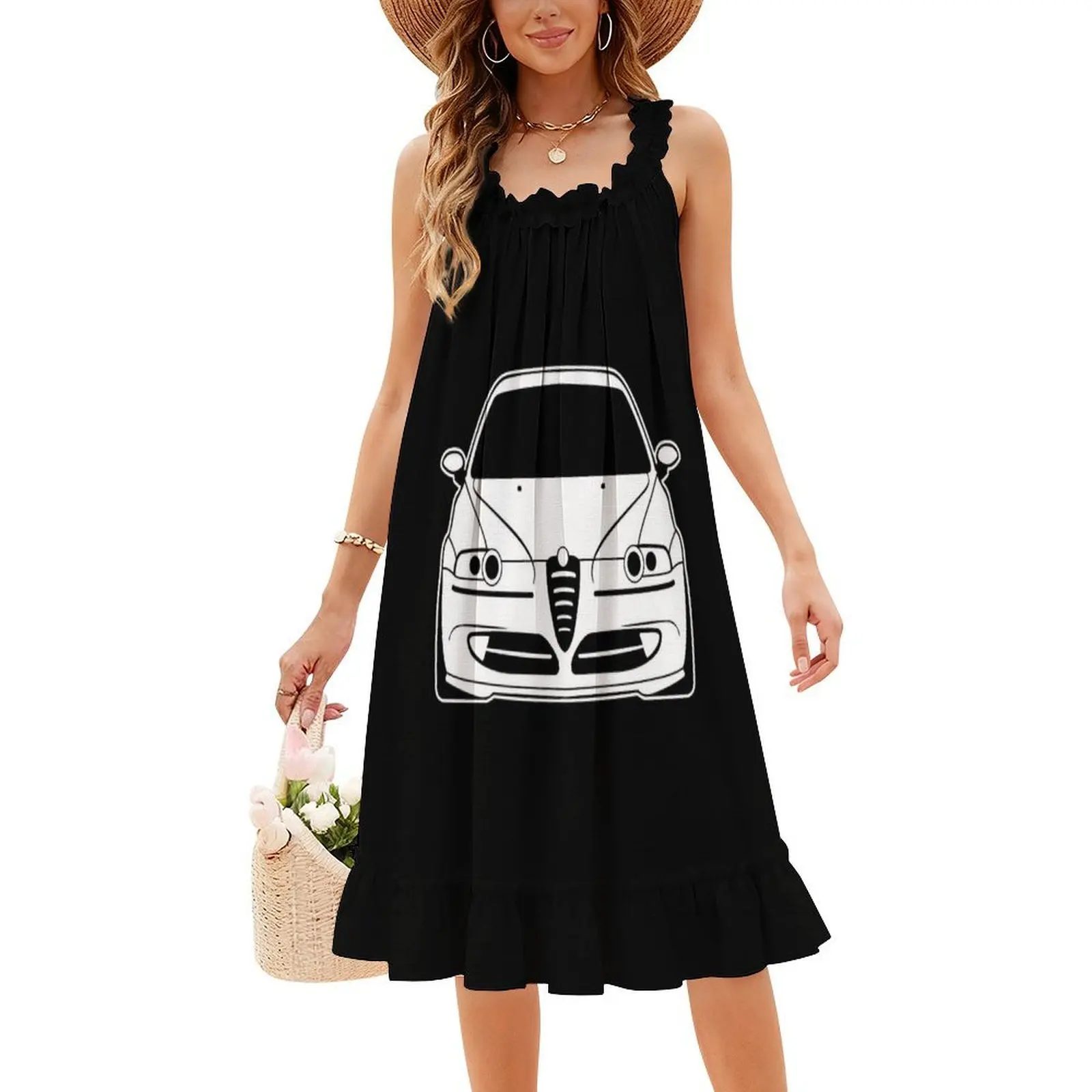 

147 04 Women's Streetwear Party Dress Trendy Print Club Clothing For Female Vintage Racing Car Cars Motorsport Alfa Dress For