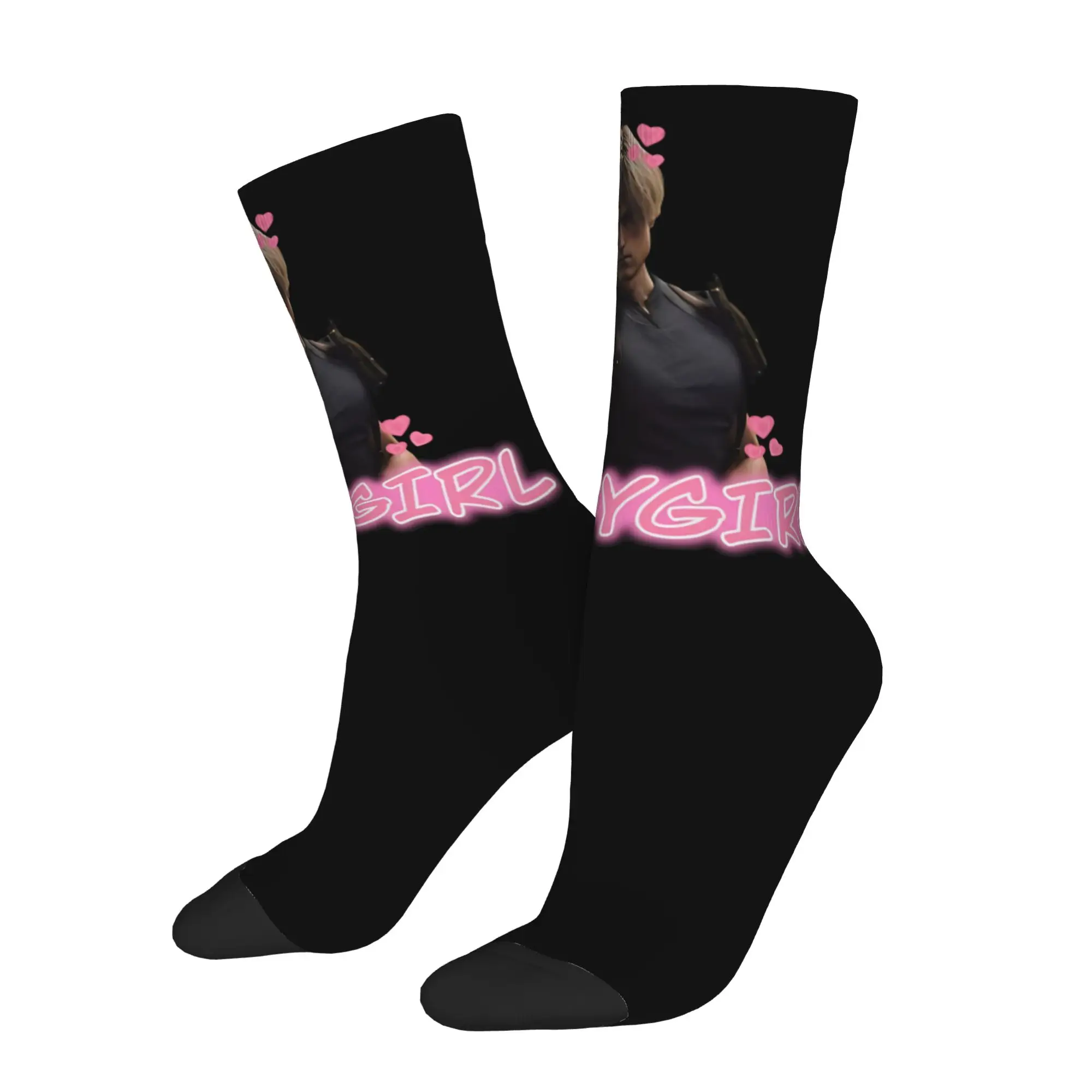 Fashion Male Men Socks Harajuku Leons Kennedys Sock Polyester Game Graphic Women's Socks Spring Summer Autumn Winter