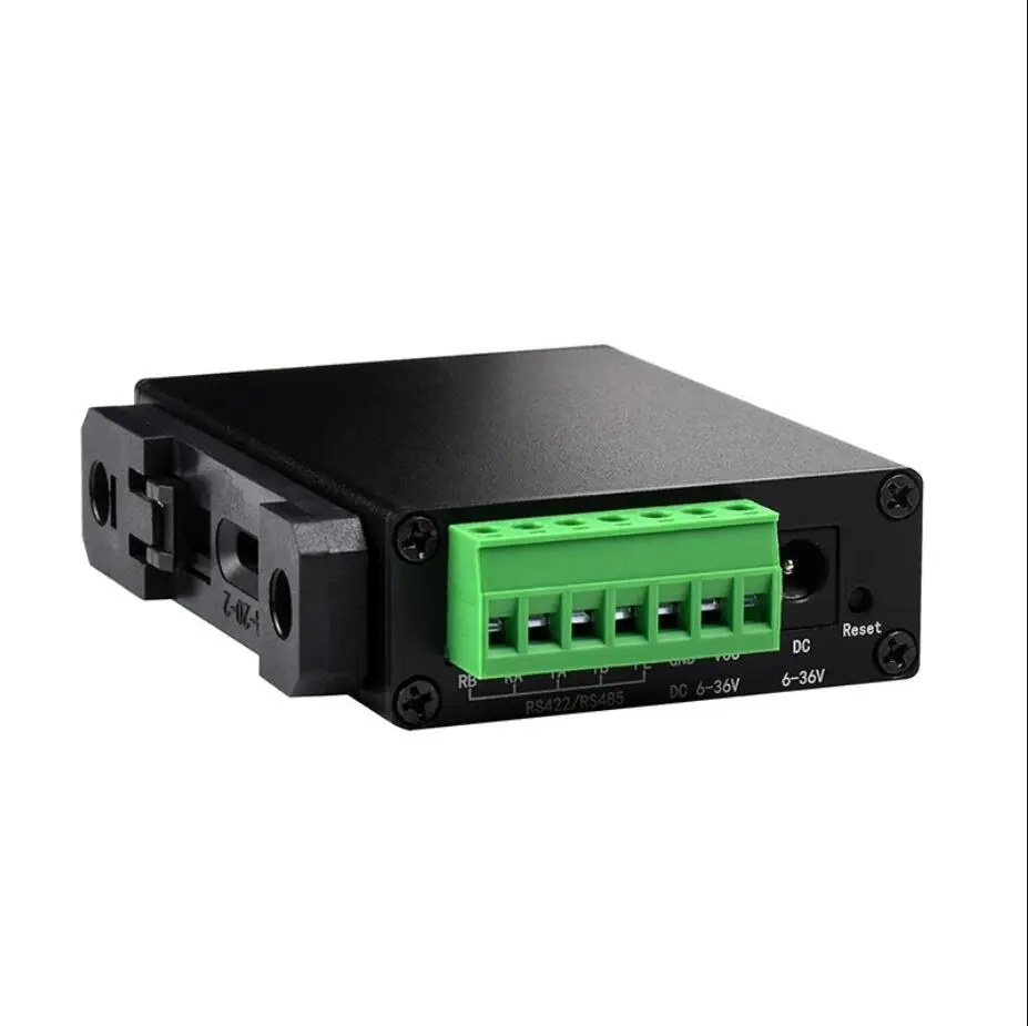 Din rail metal alloy Industrial serial server RS232 RS422 RS485 to RJ45 Ethernet TCP/IP to serial server with POE function