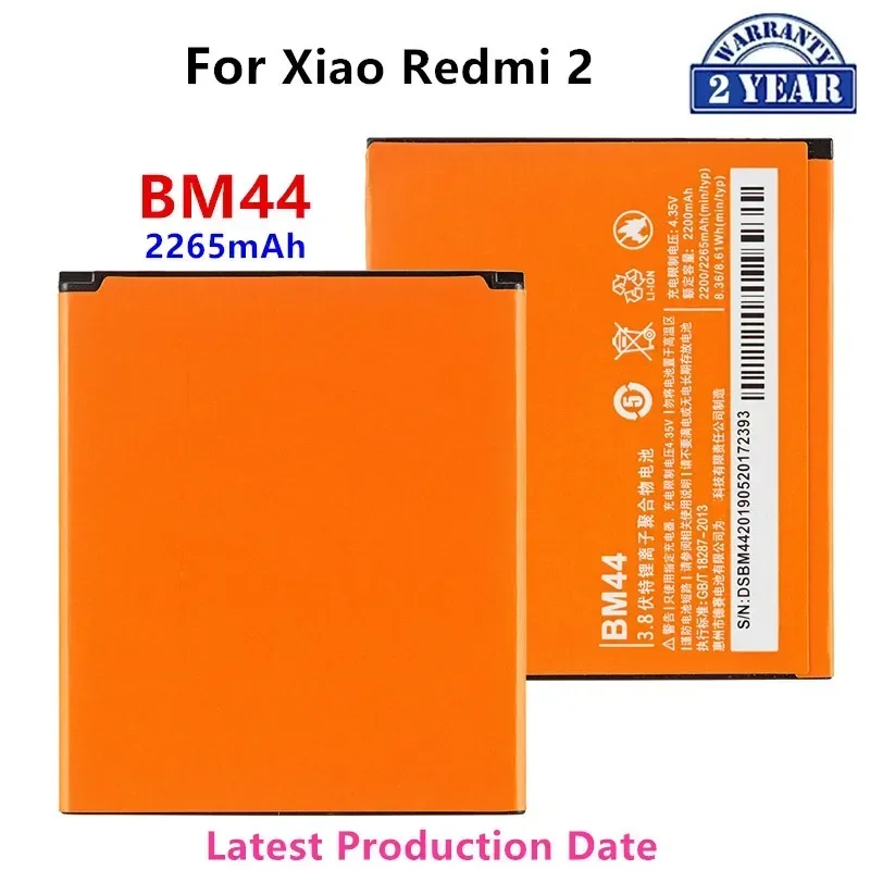 

Brand New BM44 2650mAh Battery For Xiaomi Redmi 2/Hongmi 2 BM44 High Quality Phone Replacement Batteries