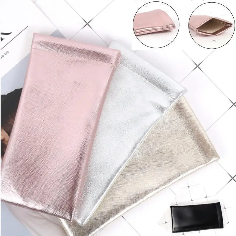 

1Pc Woven Glasses Bag PU Leather Sunglasses Box Portable Waterproof Glasses Pouch Eyewear Protective Cover Storage Bag