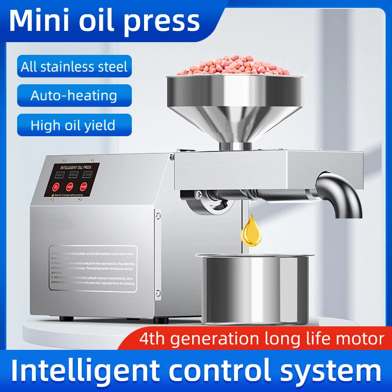 Oil Machine New Stainless Steel Extractor Expeller Presser 110V or 220V Available Intelligent Temperature Controlled