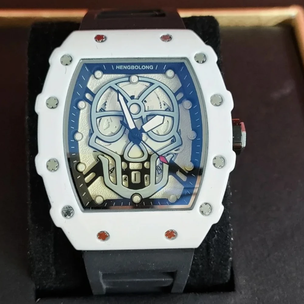 

Three-hand Quartz Watch Man Hollow Skull Dial Personalized Classic Creative Watch Men Military Luxury Wristwatch Clock Relogio