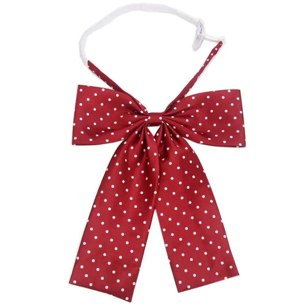 2 uds moda Bowknot JK pajarita poliéster elegante cinta pajarita lindo cuello de lunares flor uniforme Accesorios
