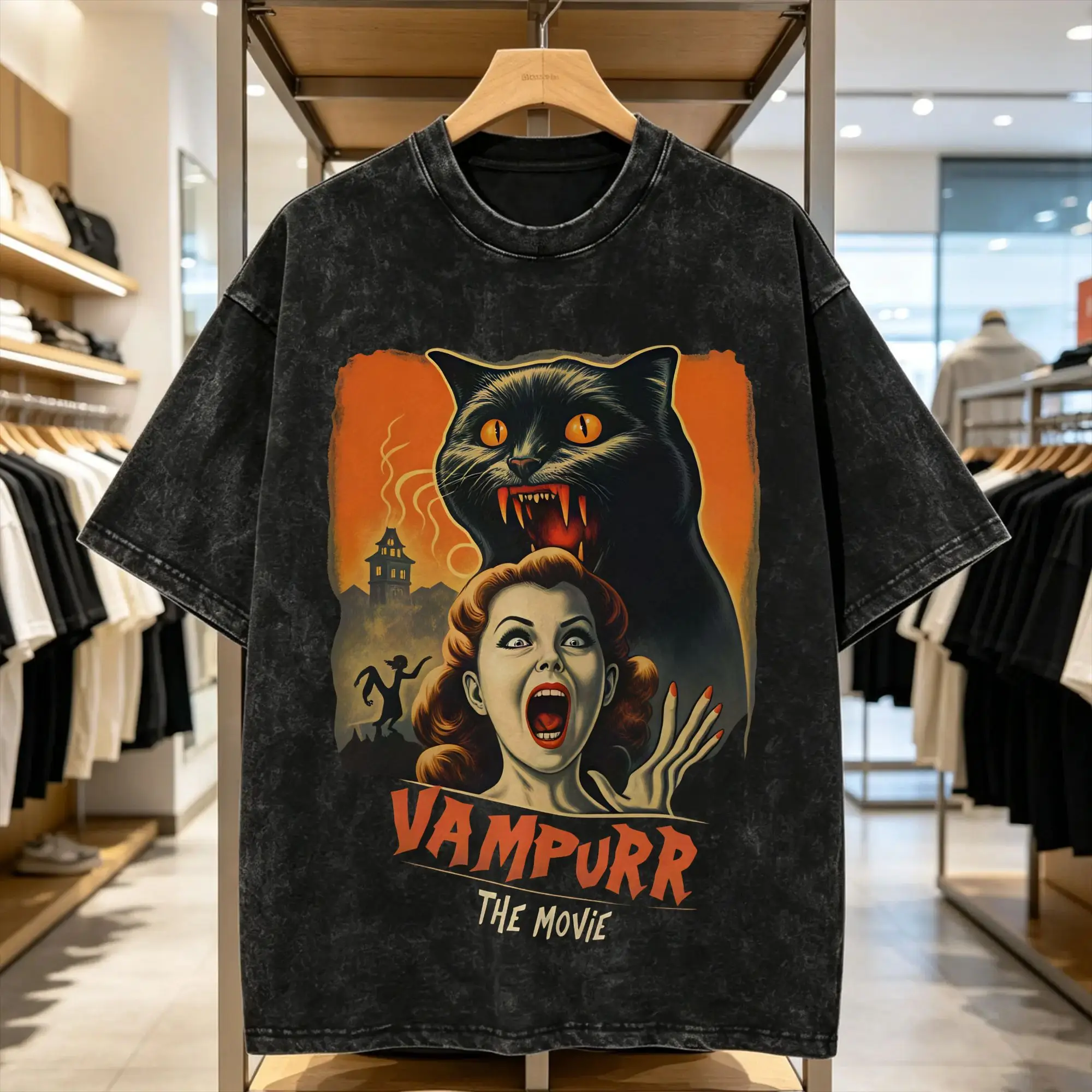 Vampurr The Movie  T Shirt  Hippie T-Shirts Short Sleeve Vintage Tops Summer Casual O Neck Plus Size Top Tees