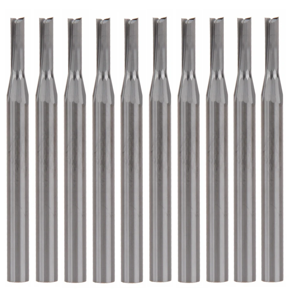 10 Stks/partij 3.175Mm 4Mm 5Mm 6Mm 8Mm Schacht Twee Fluiten Rechte Frees Hout Frezen cutter 2 Fluit Bits Cnc Router Bits