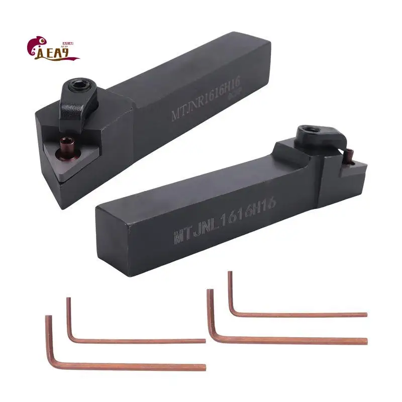 

AEA9-2Pcs Mtjnl1616h16 Mtjnr1616h16 Lathe Turning Tool Holder 16X100mm For Tnmg Insert Kit 4 Wrench+2 Boring Bar Set