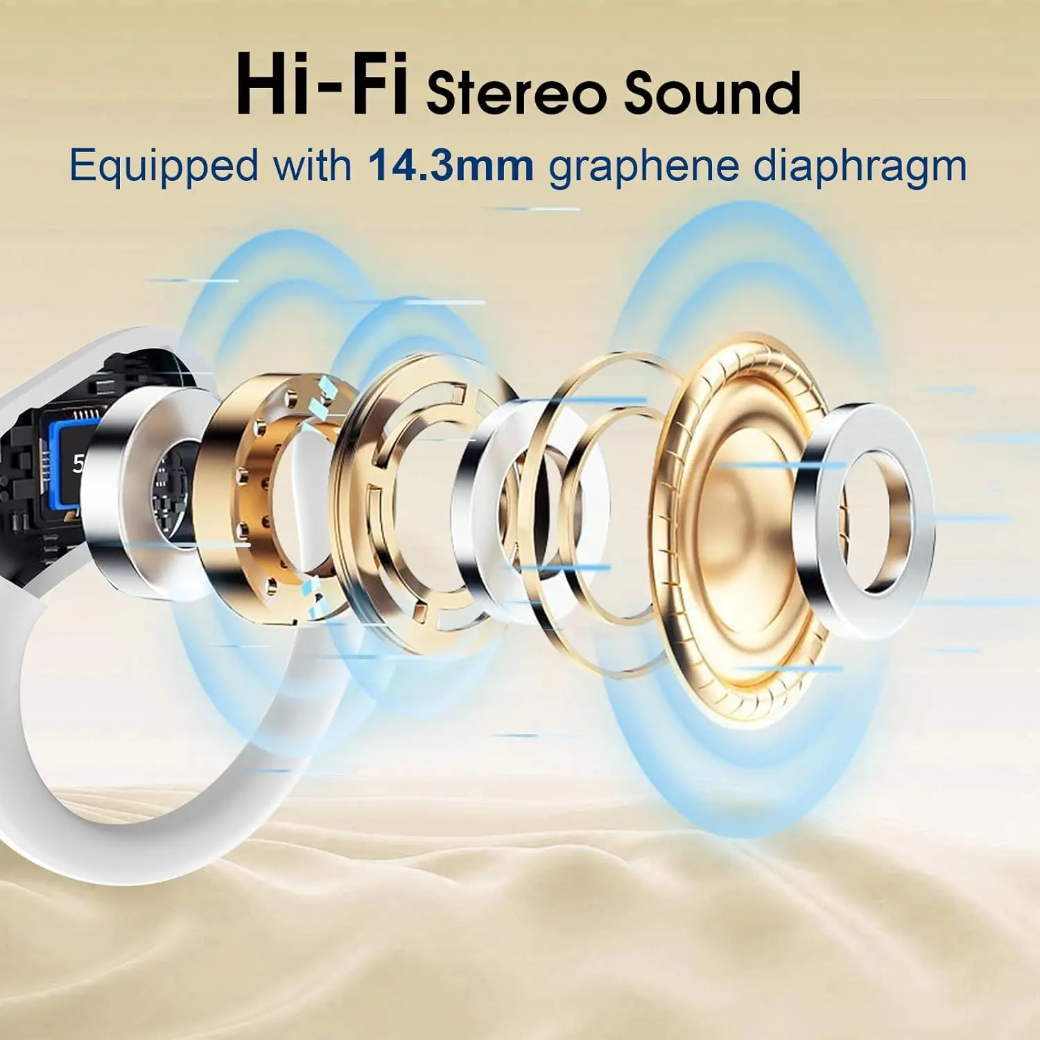 سماعات أذن بلوتوث لاسلكية ، صوت ستريو هاي فاي ، إلغاء ضجيج ميكروفون مزدوج للمكالمات الواضحة ، سماعات أذن رياضية مقاومة للماء IPX7