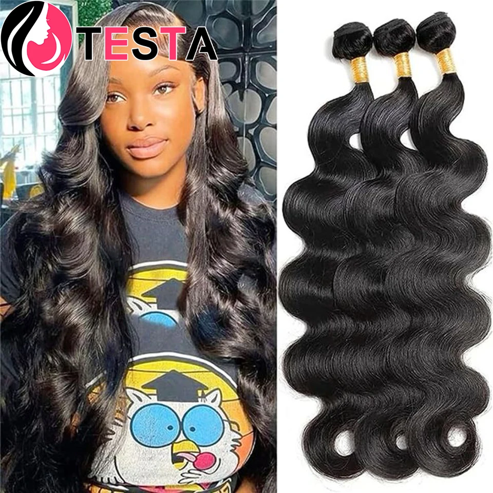 Raw Indian Human Hair Bundles Body Wave Bundles Unprocessed 10A Virgin Hair Natural Black Body Wave Hair Extensions For Women