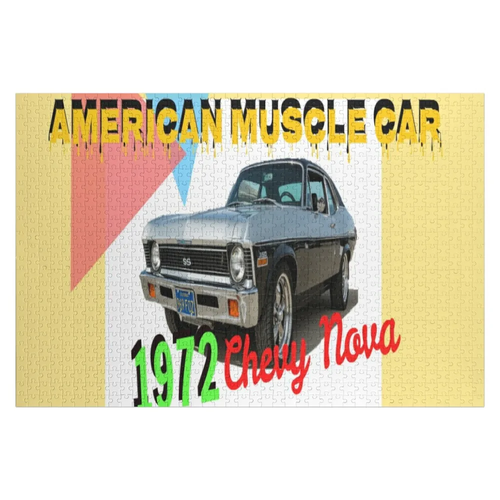 

American Muscle Car 1972 Chevy Nova Jigsaw Puzzle Custom Custom Name Child Toy Photo Puzzle