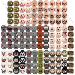 City Halloween Joker Zombie Bandit Orc Figure Facial Expression Building Block Terror Film Special Force Soldier Bricks Kids Toy