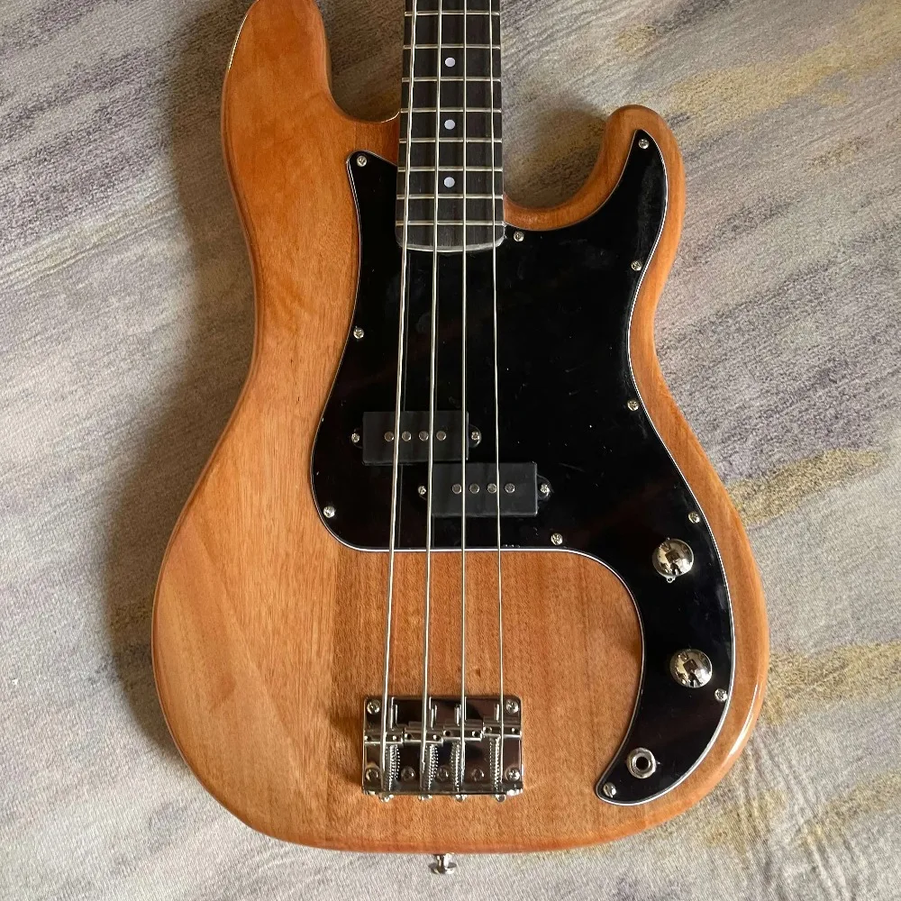 Brown Natural Solid Wood P Bass Guitar Two Split Humbucker Pickups Classic Precision Shape For Jazz Funk Band Free Shipping view 4