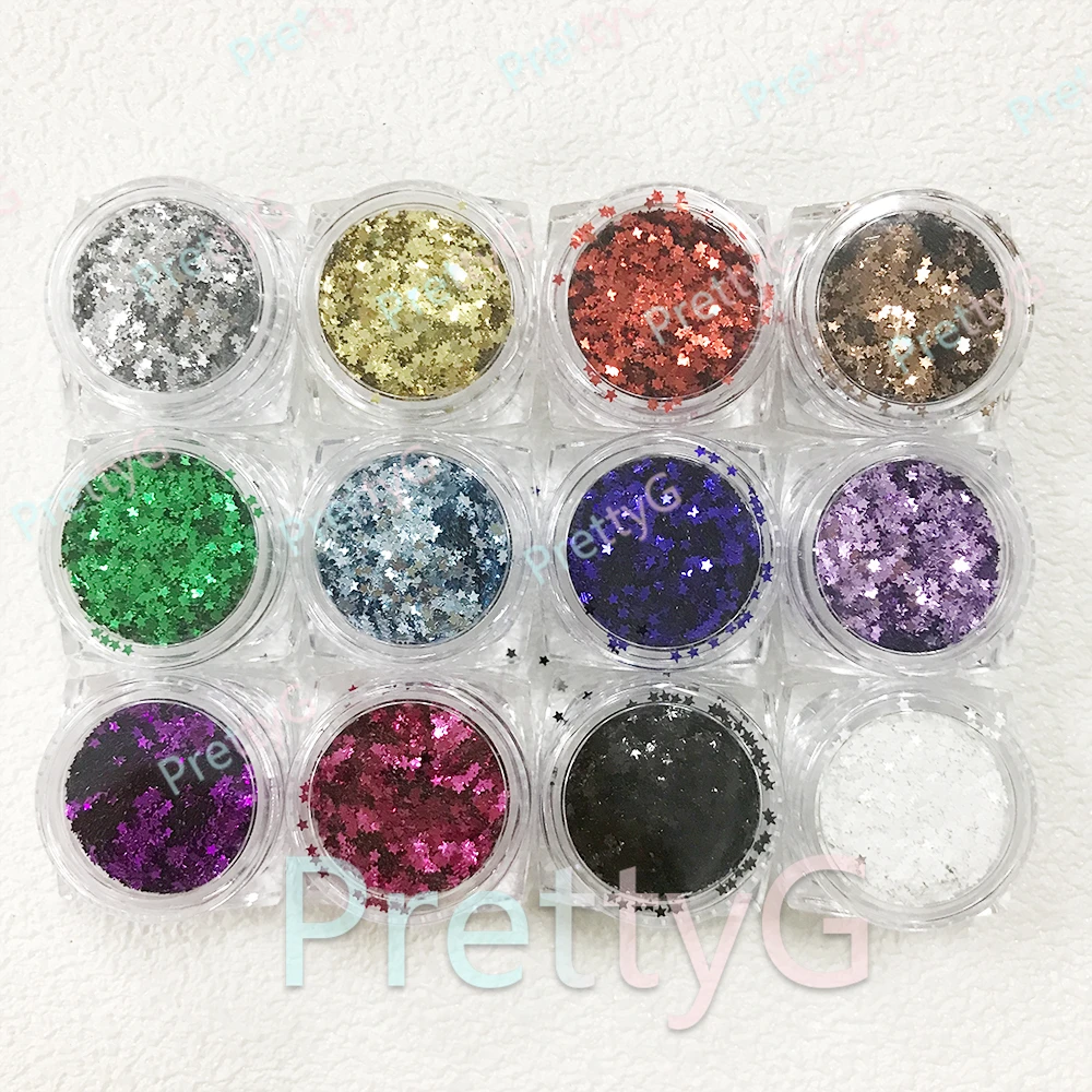 PrettyG 1 Box Mini 1mm Star Sequins Ultra-thin Metallic Colorful Glitter For Gel Nail Art Decoration Handwork DIY Accessories