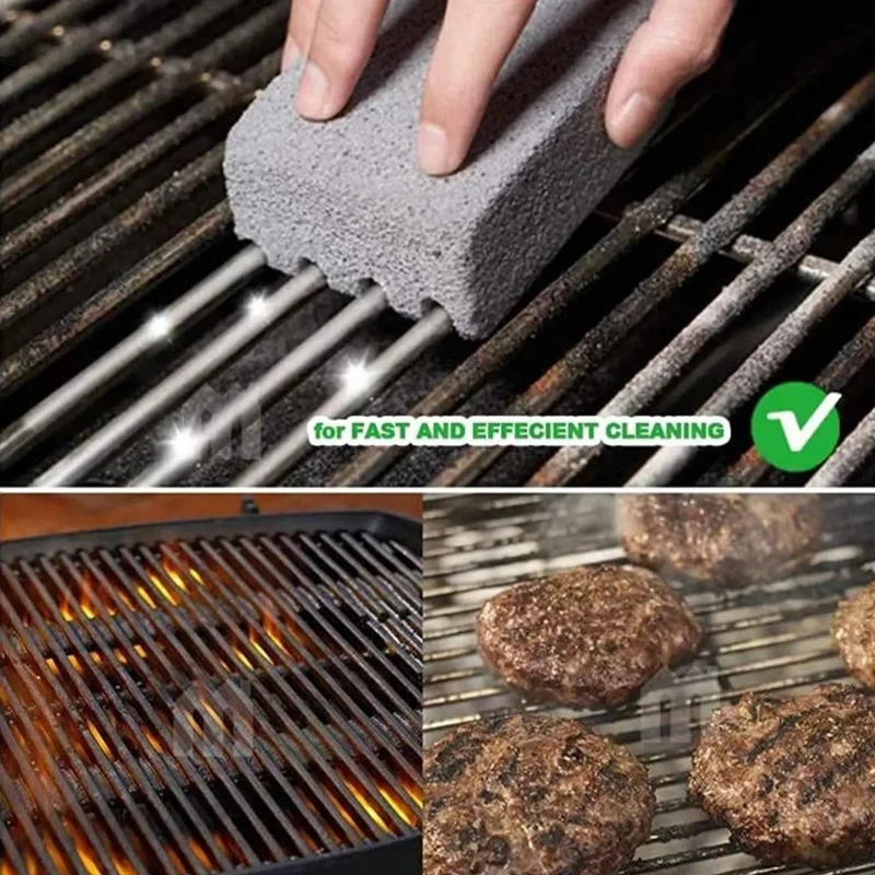 Home Outdoor Barbecue Cleaning Brick Baking Tray Tool Heat-resistant Cleaning Brick Baking Tray Floating Stone Cleaning Brush