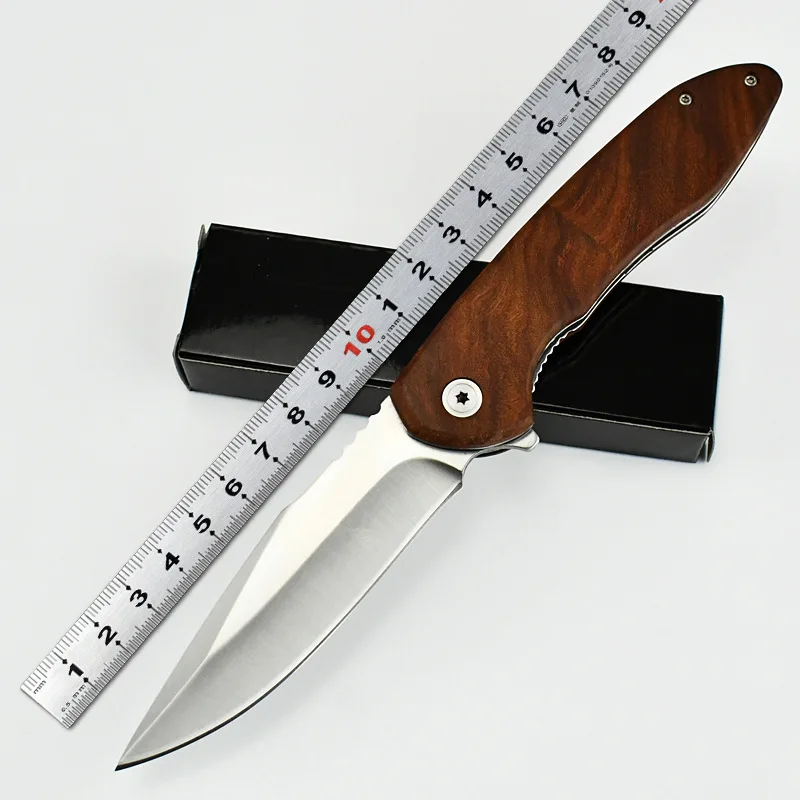 Imagem -02 - Abertura Rápida Handle Knife de Madeira Camping Bearing Portátil ao ar Livre Campo Folding Autodefesa