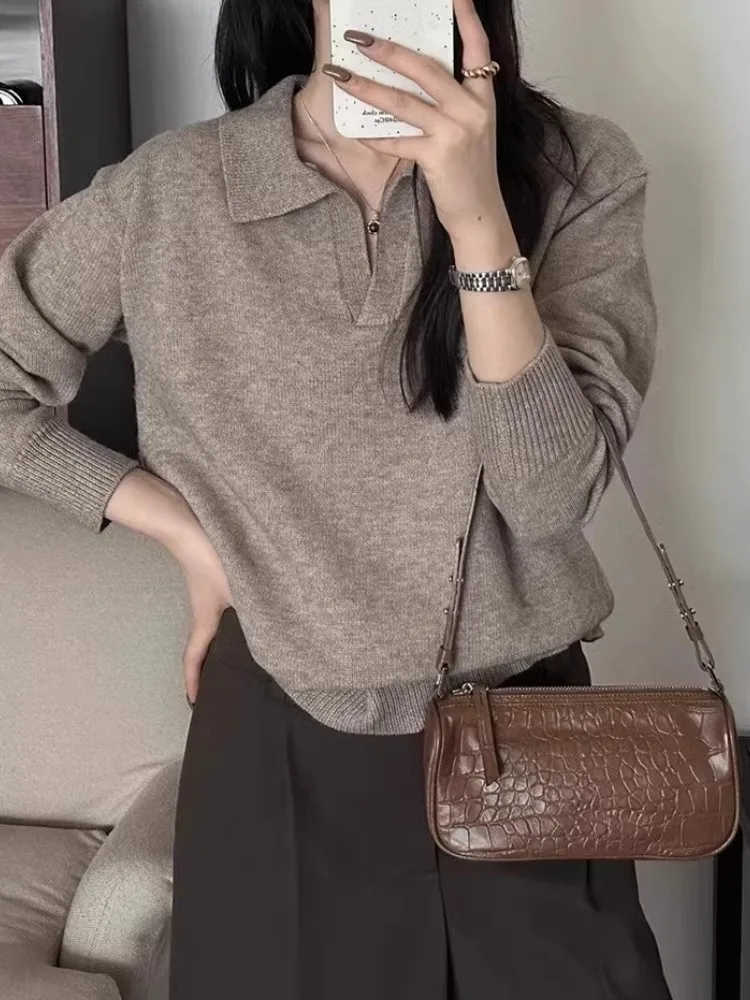 Ele ort Knit Sweater Women's Autumn Winter Inner Wear  irt Sle Casual Faion Top Quali Material