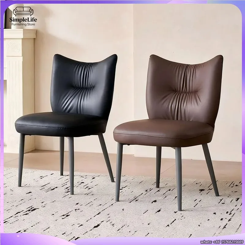 

Легкое роскошное кресло-мешок для отдыха, обеденный стул с мягкой кожаной спинкой, для дома и офиса, современный простой дизайн, эргономичное