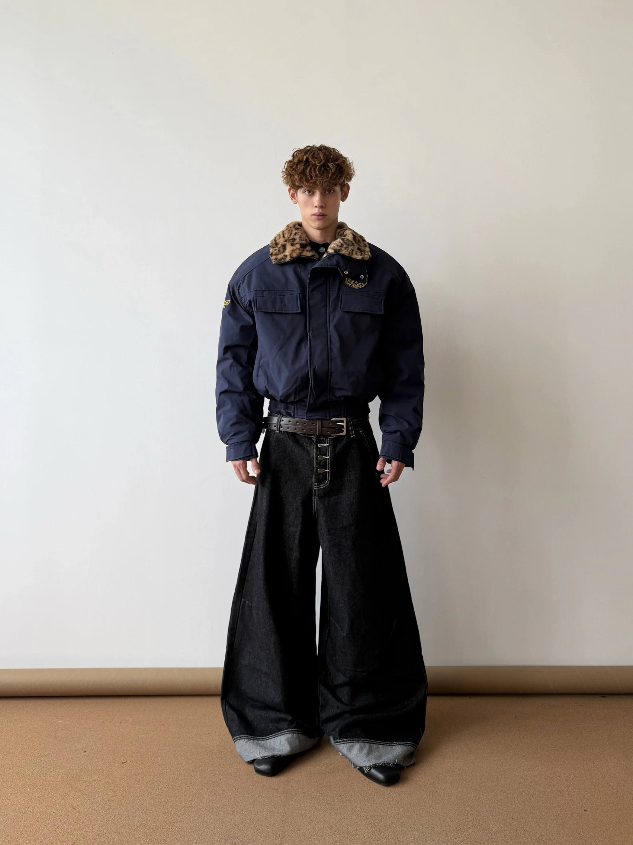 

Ретро-куртка в американском стиле с леопардовым принтом, меховым воротником и утеплением из хлопка, дизайн Mountain Eagle, парная верхняя одежда Cleanfit