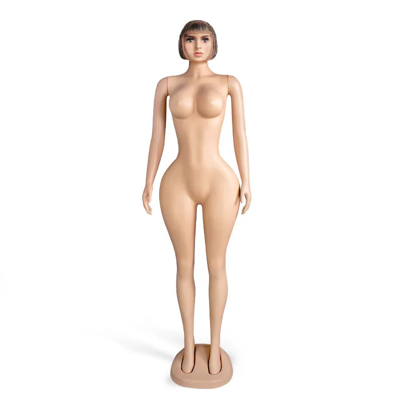 Full body display plastic model, African plus size big butt female skin tone