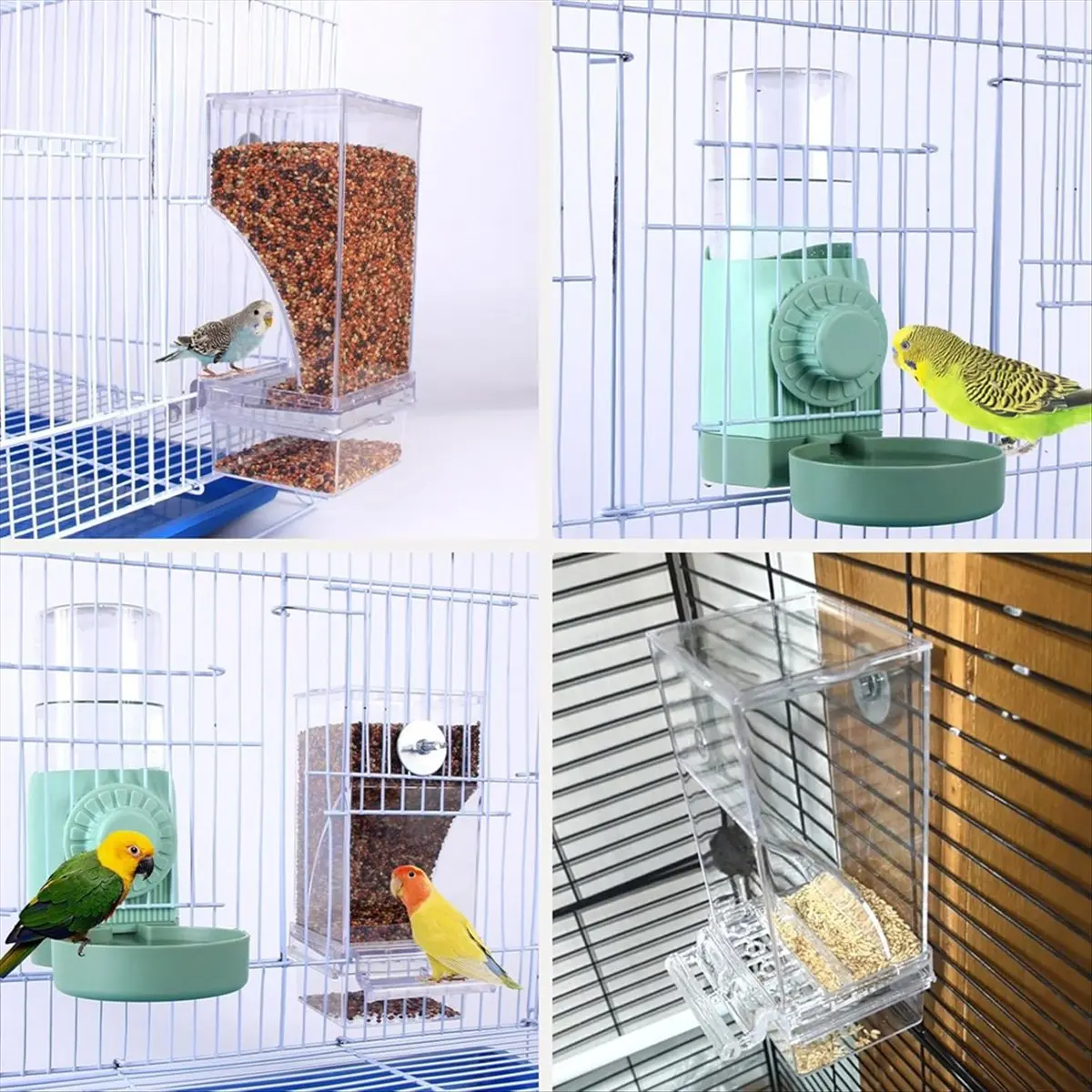 a25m-ケージ用ノーメスバードフィーダーウォーターディスペンサー、インコケージアクセサリー、オウム用自動給水器