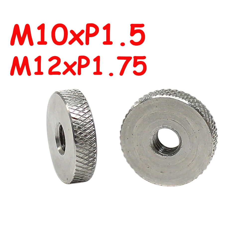 

Yiqianyuan GB807 M10 M12 SUS304 Knurled Thumb Nuts Coarse Thread through Hole Hand Tighten Flat Thin for Hardware Accessories