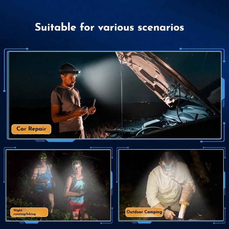 FUNAYA Headlamp 2025 موديل جديد: فائق السطوع، عمر بطارية طويل، إضاءة مثبتة على الرأس متخصصة في الصيد الليلي في الهواء الطلق