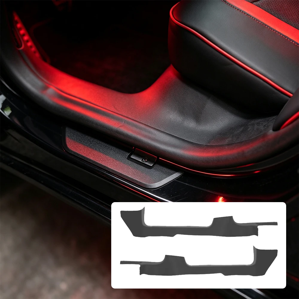 For Tesla Model 3 Highland TPE One-Piece Door Sill Protector Welcome Pedal Threshold Strip Anti-Scratch Car Interior Accessories