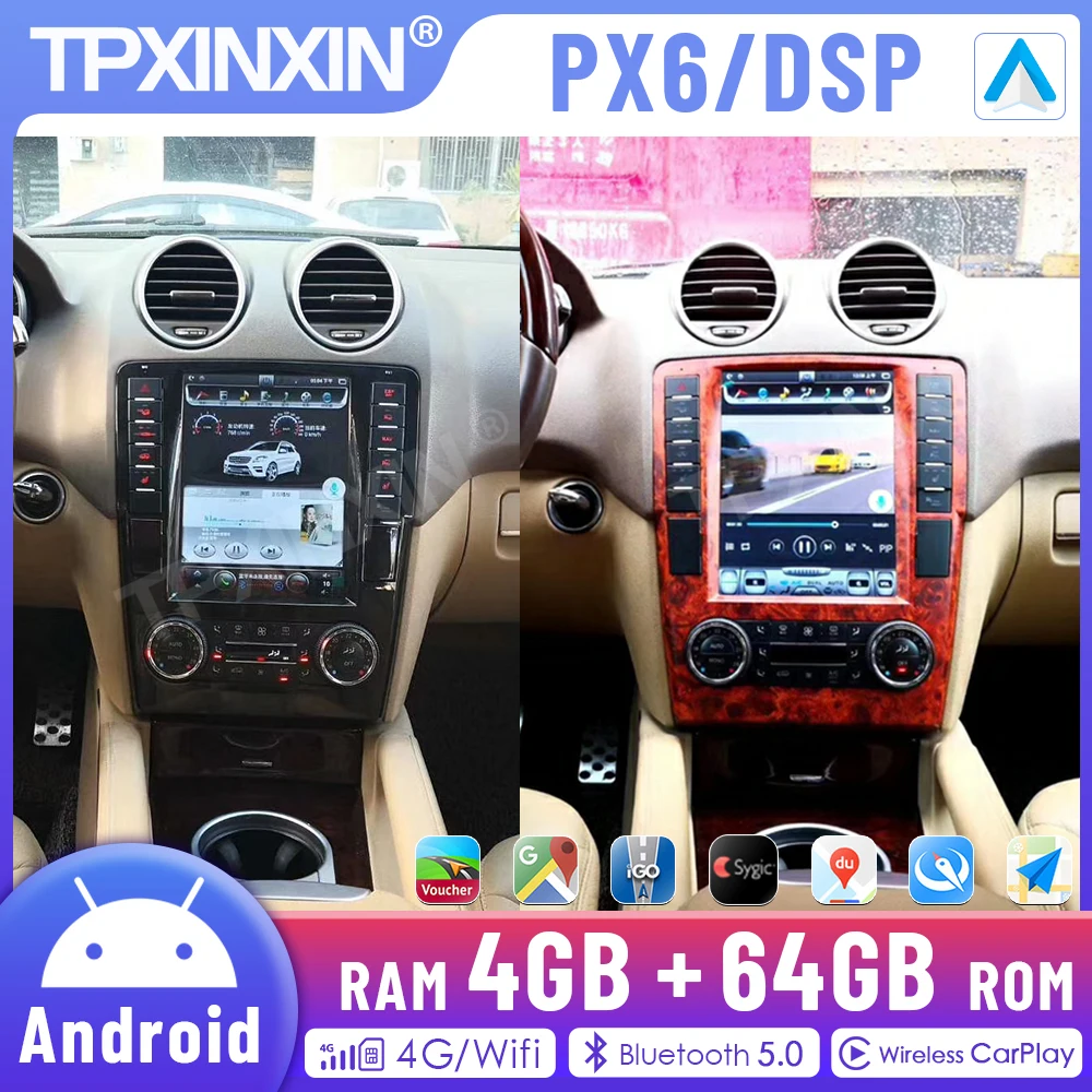 

2 Din Android 10,0 для Mercedes Benz ML W164 W300 ML350 GL X164 G320 2005-2012 мультимедийный плеер GPS Navi Auto стерео головное устройство