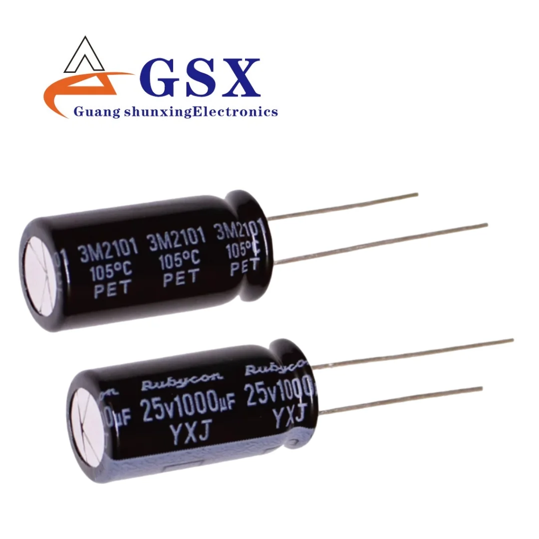 

Brand new original genuine imported aluminum electrolytic capacitor 25v1000uf 10 * 20 ruby YXJ high-frequency long-life