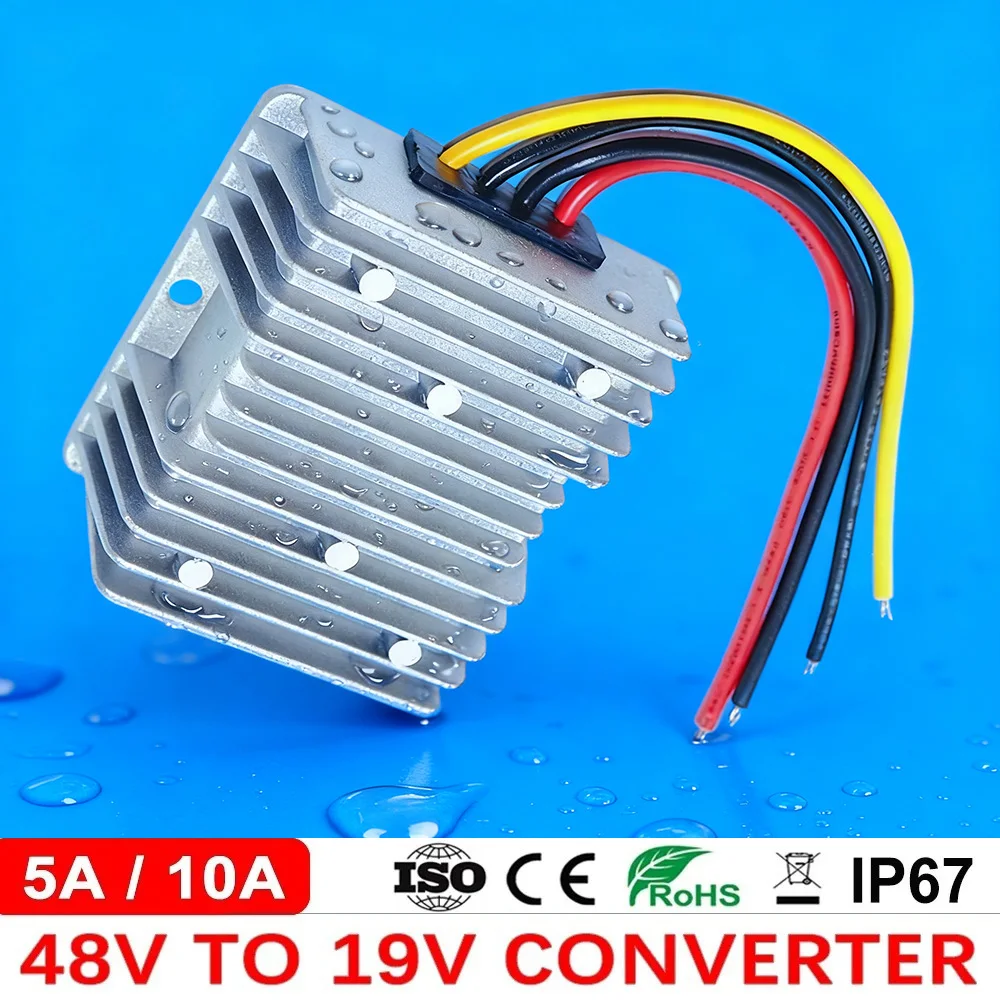 

48V to 19V 5A 10A DC DC Converter Step Down 48 Volt to 19 Volt Voltage Reducer for Golf Carts Laptop Power Supply