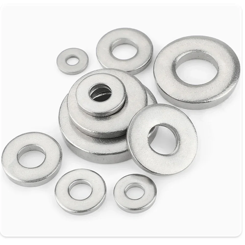 1/2/5/10/20/50/100 Pcs 316 Stainless Steel Flat Washers Plain Gasket Pad Ringthick 1mm-10mm M3 M4 M5 M6 M8 M10 M12 M14 M24 M30