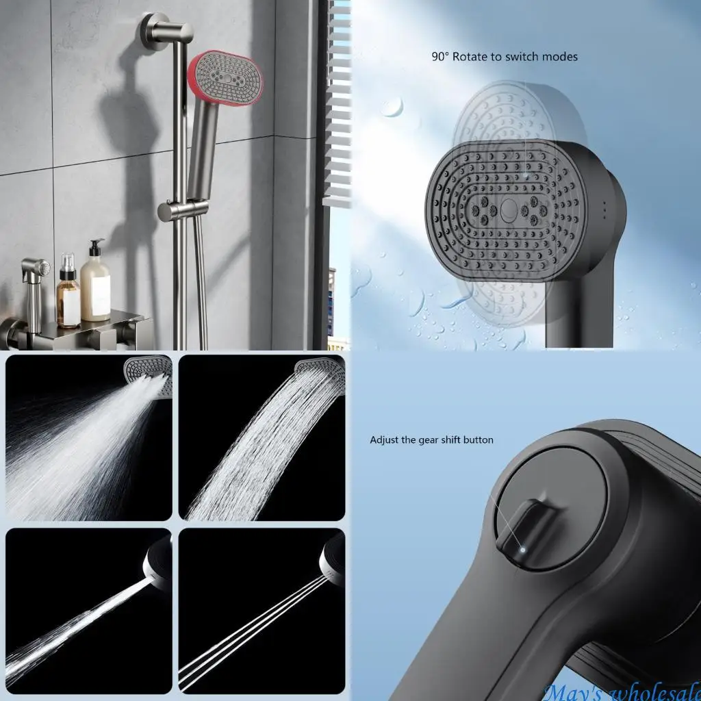 360 Degree Rotating Shower Head High Pressures Builts in Water Softener Filter Multiple Sprayers Quick Connection ABS 448A