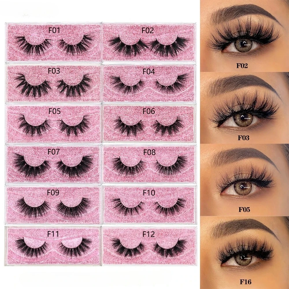 

Eye Lashes Fluffy Dramatic Wispy Cross False Eyelashes Strip Lashes Extension Natural Soft 3D Mink Eyelashes Makeup