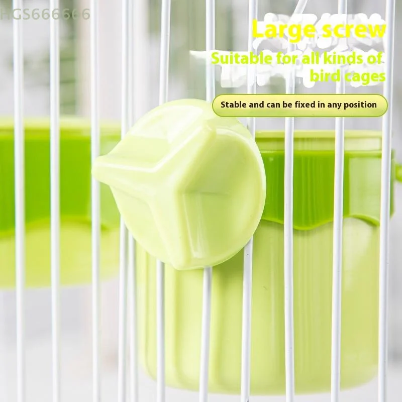 

Birds Cage Plastic Food Container Birds Feeding Box Accessories Bird Supplies Bird Cage Feeder With Standing Pole Feeder Box