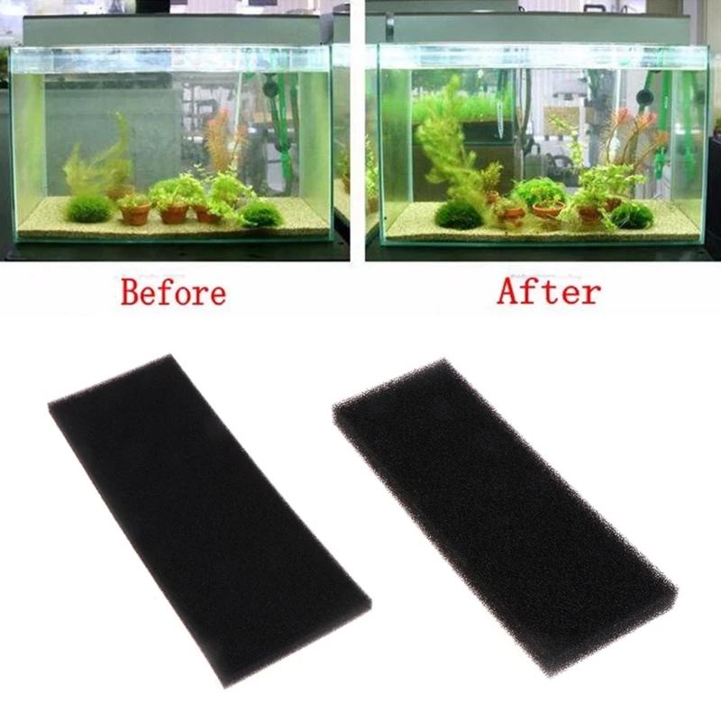 F92B Mídia substituição aquário 2 pacote cortado para ajustar a esponja bioquímica azul e branco peixe espuma para