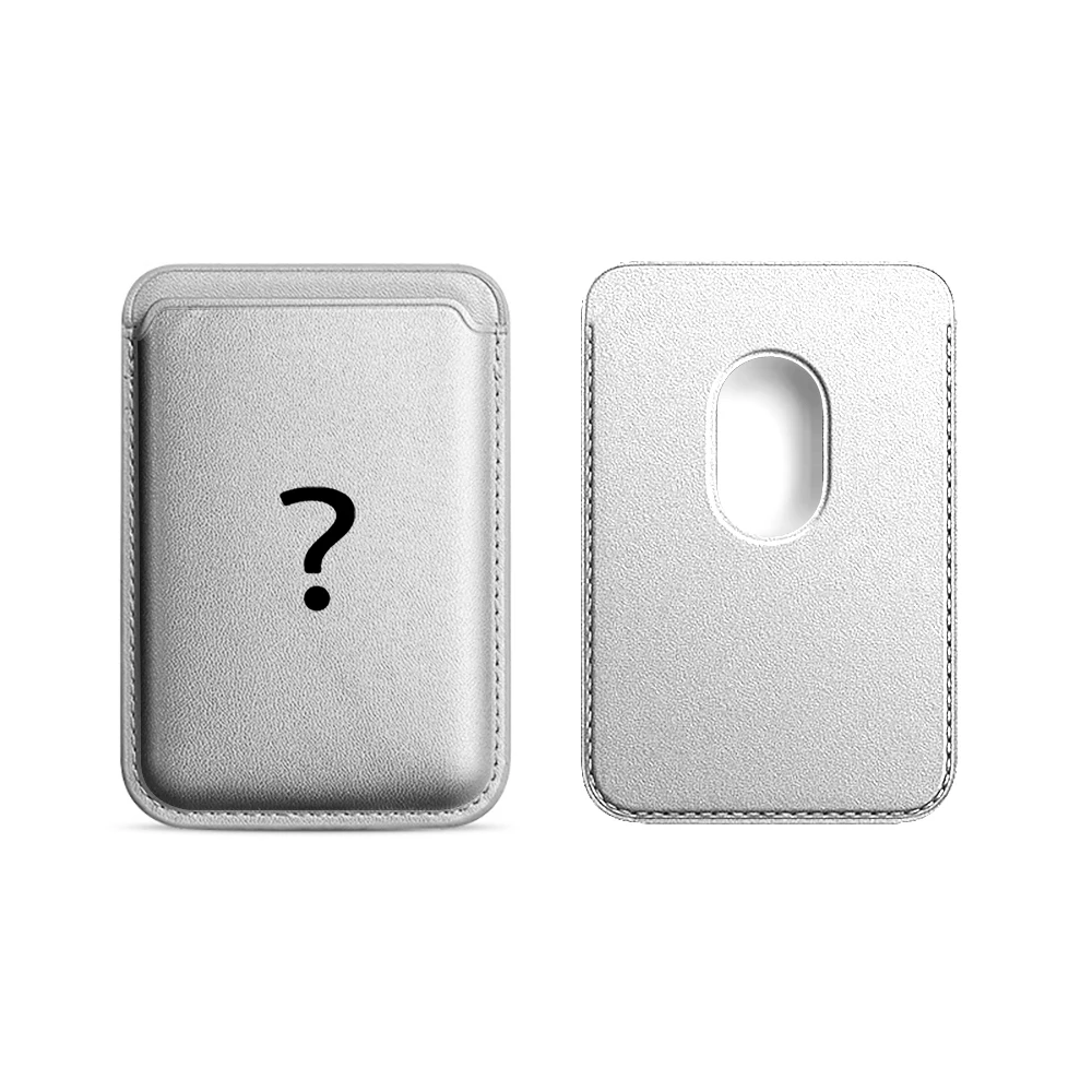 Einfaches Fragezeichen Leder-Kartenetui Telefonkartenhalter für Magnetische Hülle Geeignet für alle iPhone Magsafe Karten-Handyrückseiten-Taschen – Detail 18
